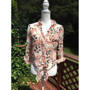 Heart Soul Women’s Button Up Top Size Medium Butterfly